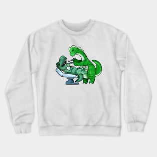 TREX at Brachiosaurus dentist Crewneck Sweatshirt